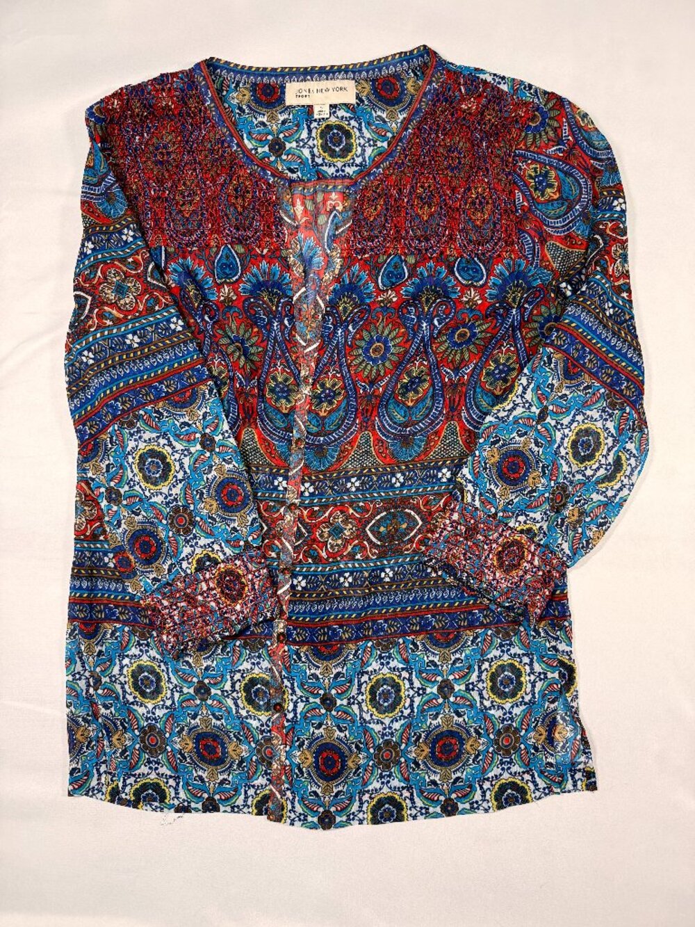 Jones New York Sport Size S Multicolor Paisley Print Tunic Top